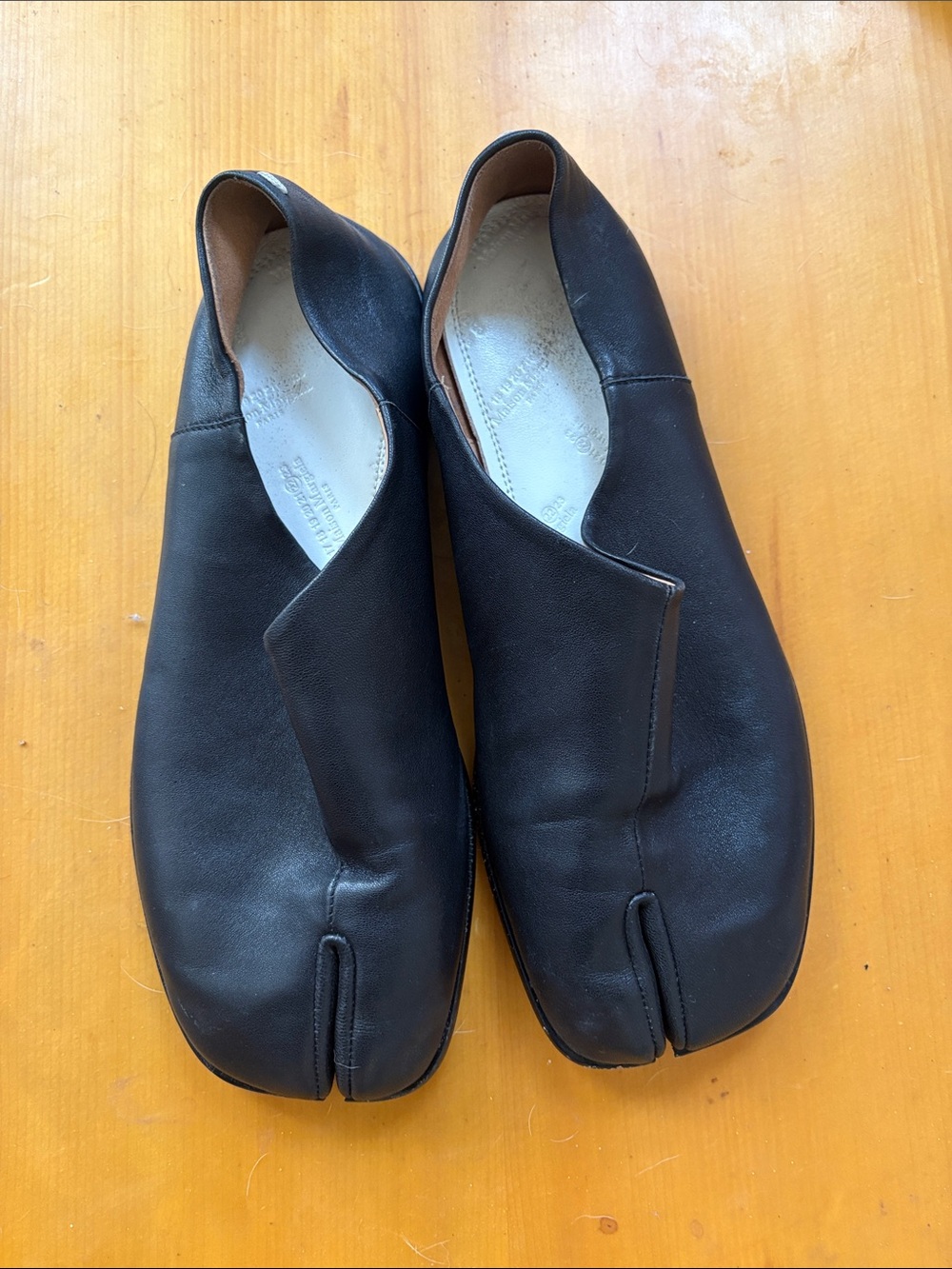 Margiela Black Babouche Tabi Flats 40